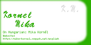 kornel mika business card