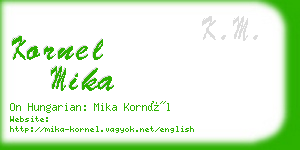 kornel mika business card
